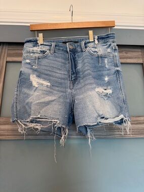 Flying Monkey Light Blue Distressed Denim Cutoff Shorts